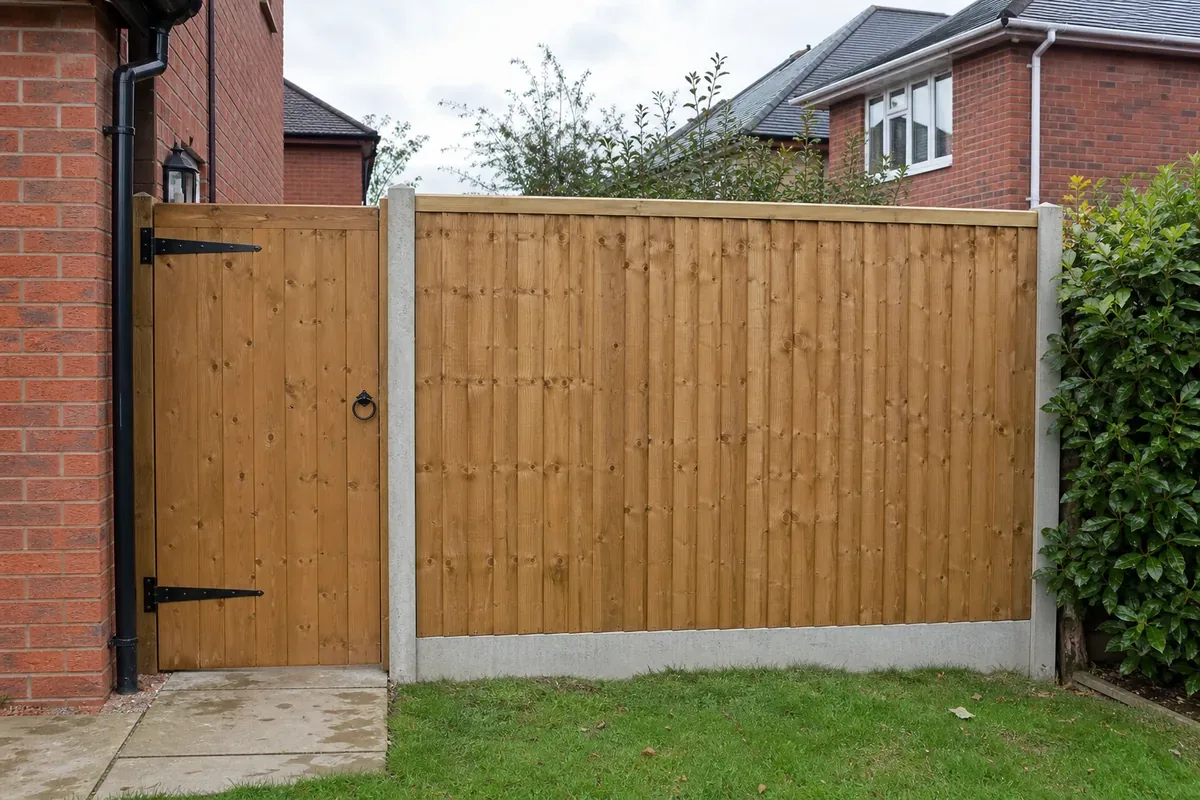 Wooden side gate and fence panel replacement in Nantwich
